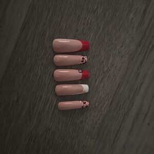 Pink and Red Leopard Print Press-On Nails